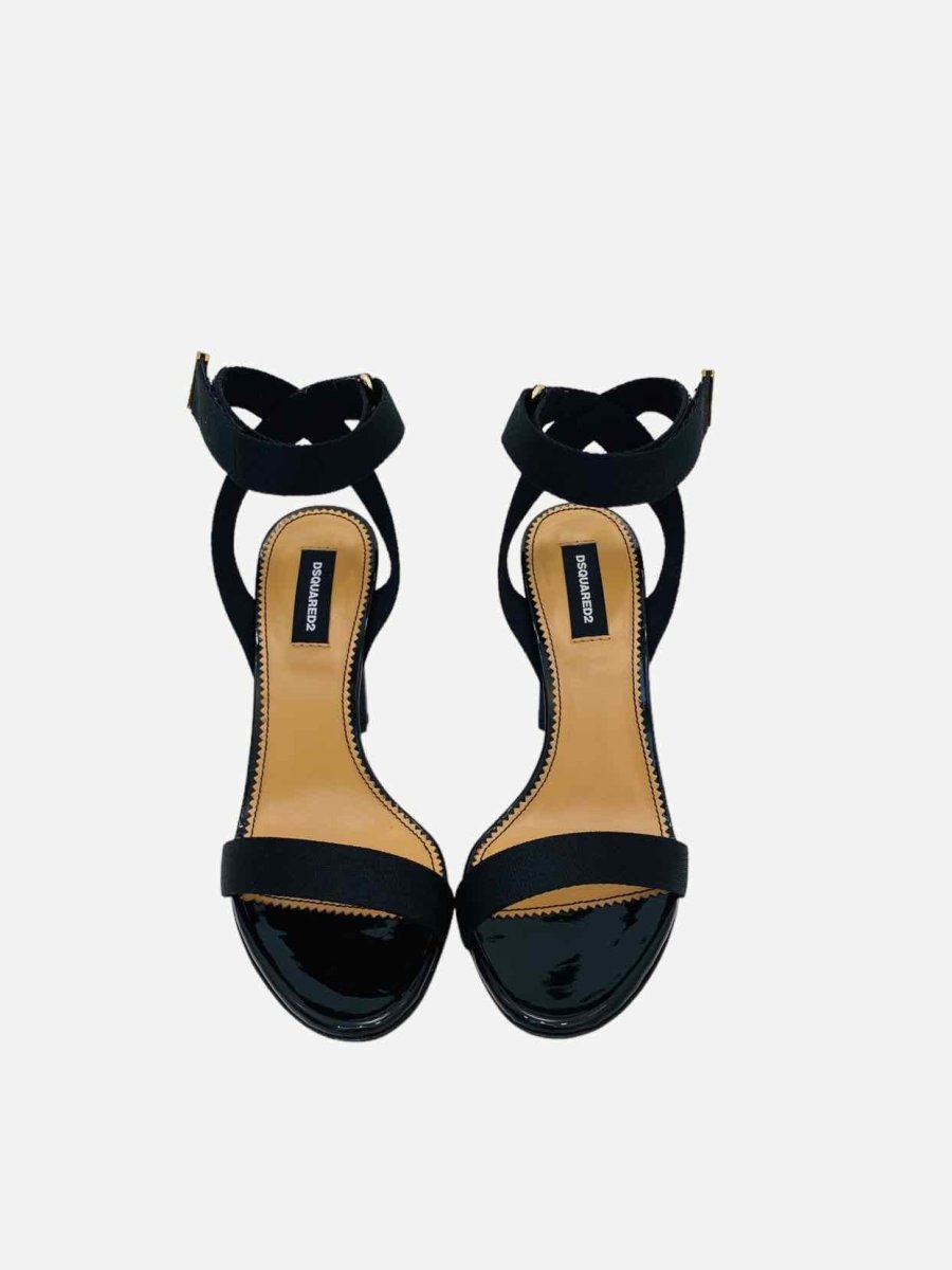 Pre - loved DSQUARED2 Ankle Strap Black Heeled Sandals 36.5 at Reems Closet