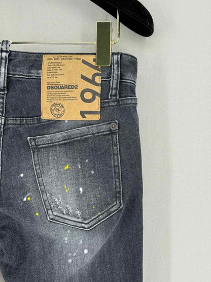 Pre - loved DSQUARED2 Black Paint Splatter Size US 2 Jeans at Reems Closet