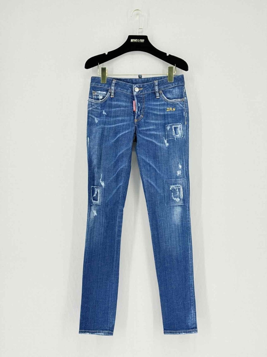 Pre - loved DSQUARED2 Blue Distressed Size US 2 Jeans at Reems Closet