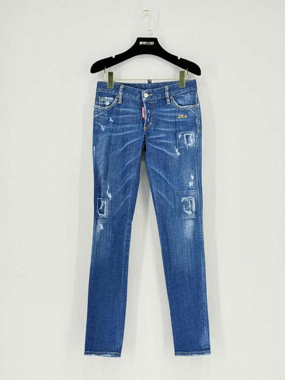 Pre - loved DSQUARED2 Blue Distressed Size US 2 Jeans at Reems Closet