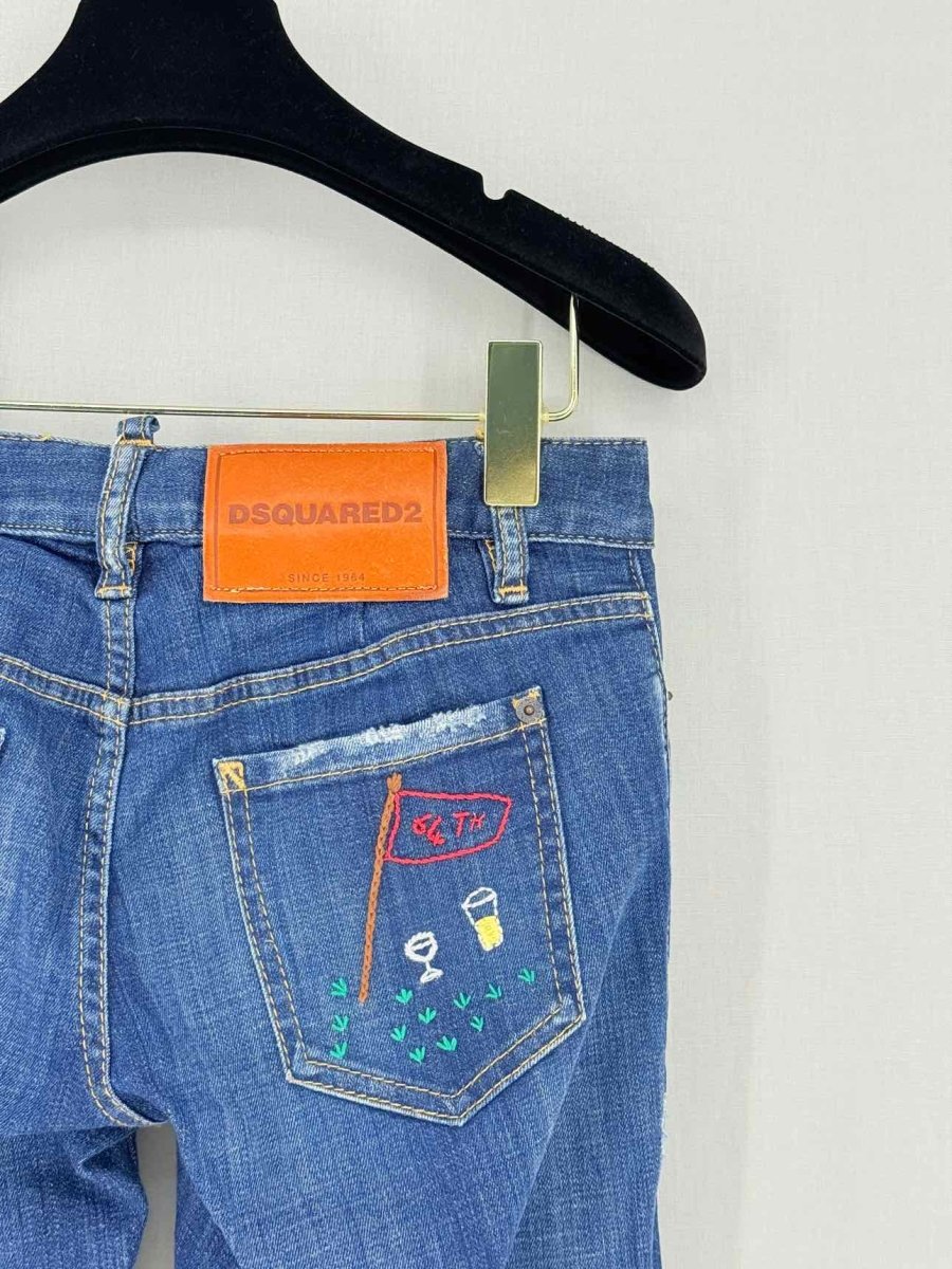 Pre - loved DSQUARED2 Blue Distressed Size US 2 Jeans at Reems Closet