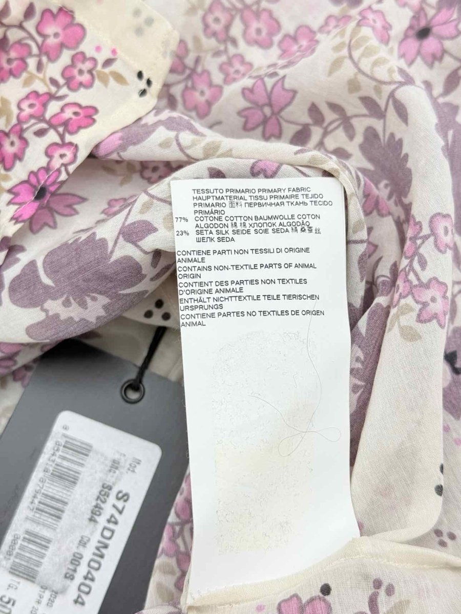 Pre-loved DSQUARED2 Cream & Purple Floral Print Size US 14 Blouse at Reems Closet