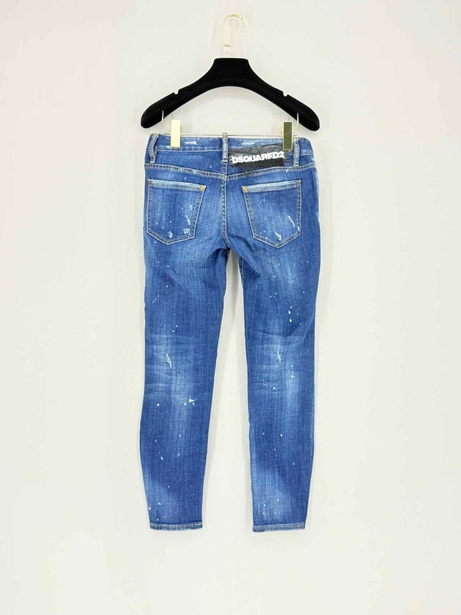 Pre - loved DSQUARED2 Jennifer Cropped Blue Size 24 Jeans at Reems Closet