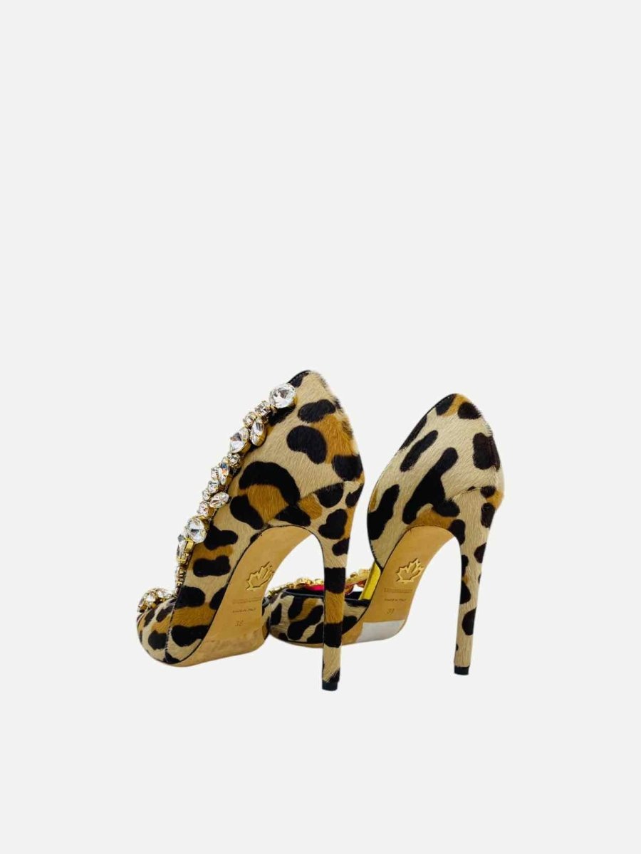 Pre - loved DSQUARED2 Pointed Toe Beige & Black Size EU 38 Pumps at Reems Closet