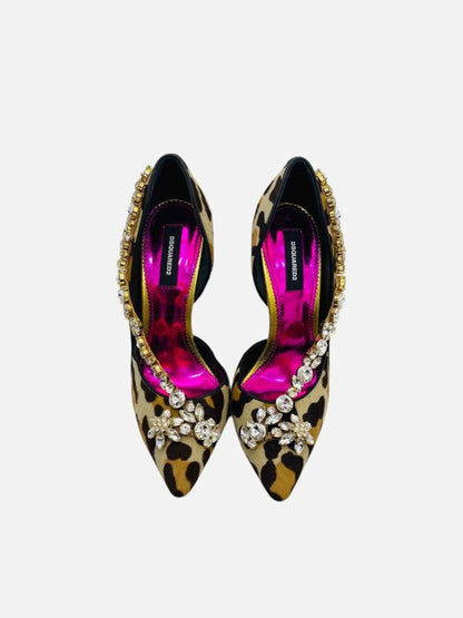 Pre - loved DSQUARED2 Pointed Toe Beige & Black Size EU 38 Pumps at Reems Closet