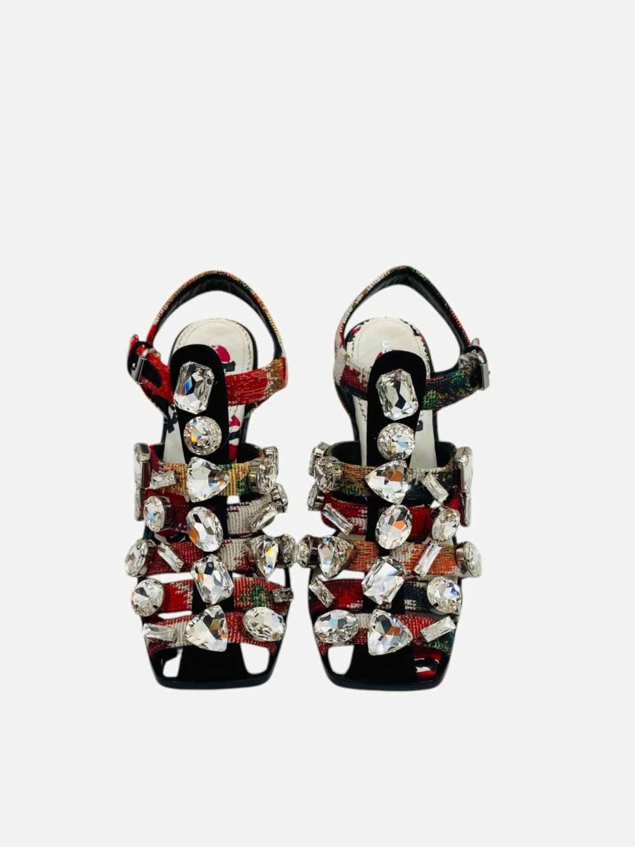 Pre-loved DSQUARED2 Red Multicolor Size EU 38 Heeled Sandals at Reems Closet