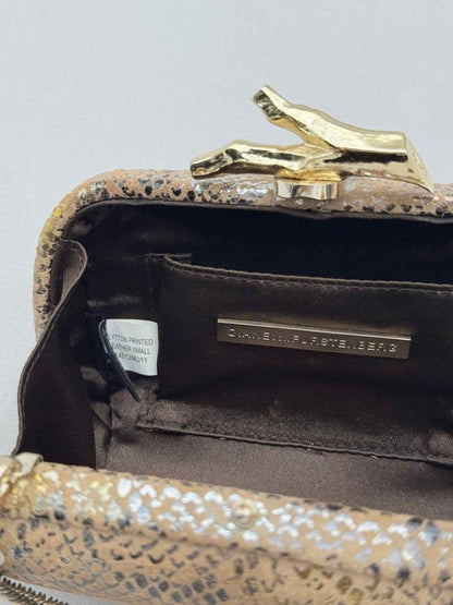 Pre-loved DVF Lytton Minaudière Metallic Gold Clutch at Reems Closet