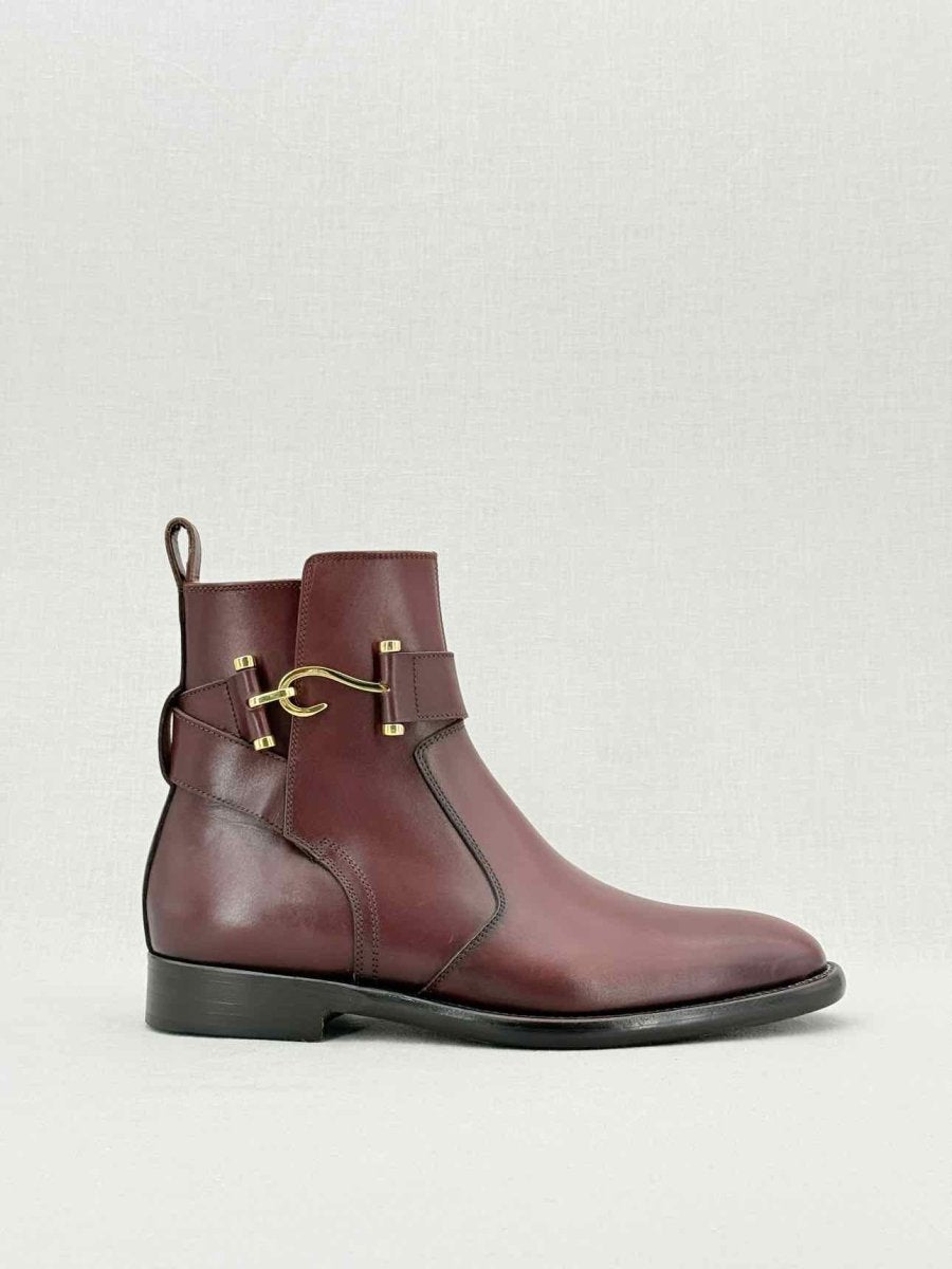 Pre - loved EDHEN Burgundy Size EU 38 Ankle Boots at Reems Closet