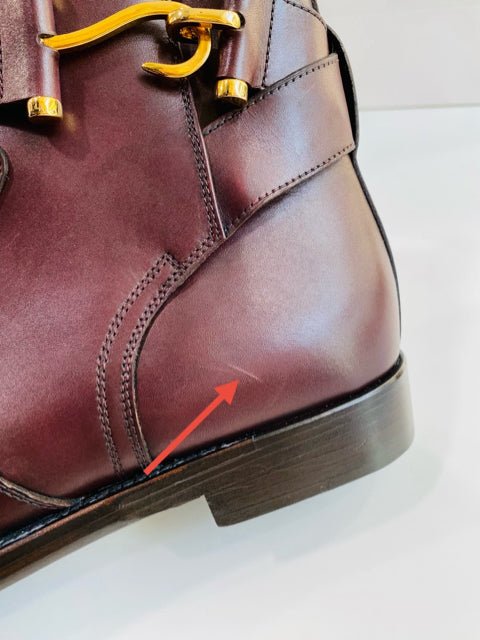 Pre - loved EDHEN Burgundy Size EU 38 Ankle Boots at Reems Closet