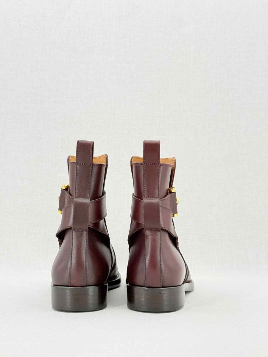 Pre - loved EDHEN Burgundy Size EU 38 Ankle Boots at Reems Closet