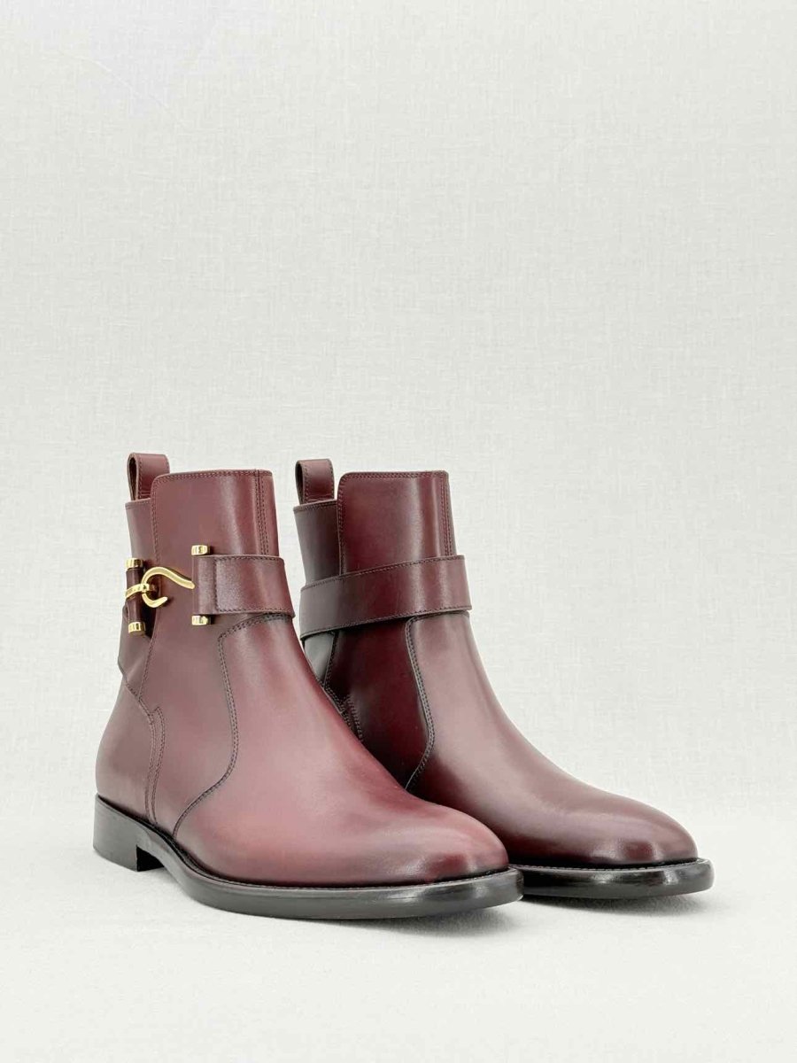 Pre - loved EDHEN Burgundy Size EU 38 Ankle Boots at Reems Closet