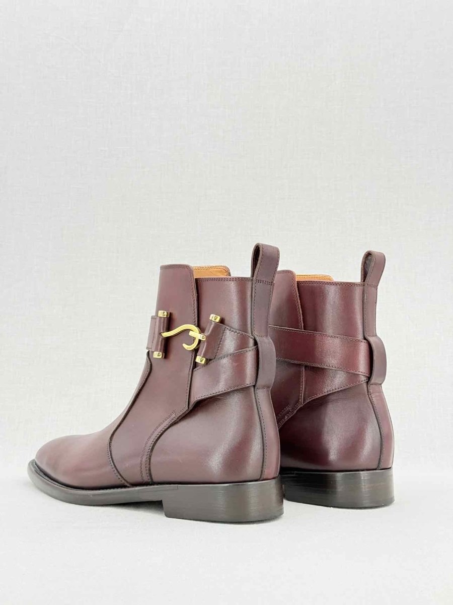Pre - loved EDHEN Burgundy Size EU 38 Ankle Boots at Reems Closet