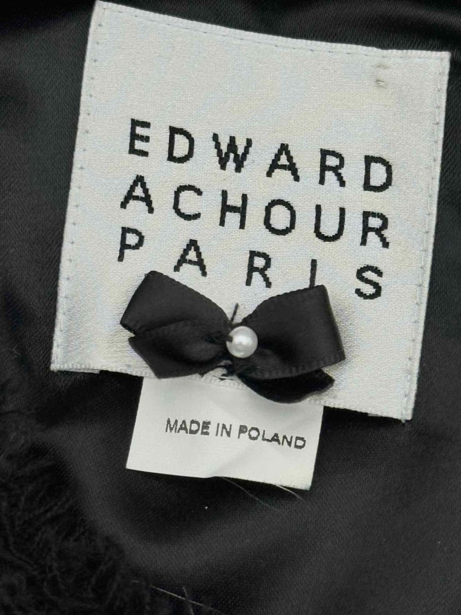 Pre - loved EDWARD ACHOUR Black Tweed Size US 10 Knee Length Dress at Reems Closet