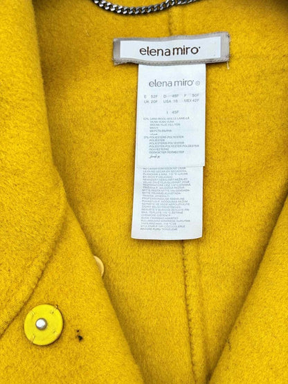 Pre-loved ELENA MIRO Yellow Size US 16 Coat at Reems Closet
