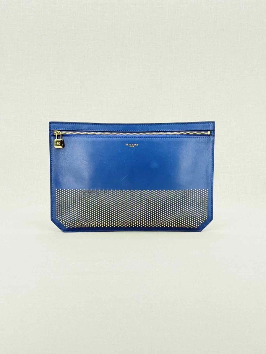 Pre - loved ELIE SAAB Blue Clutch at Reems Closet