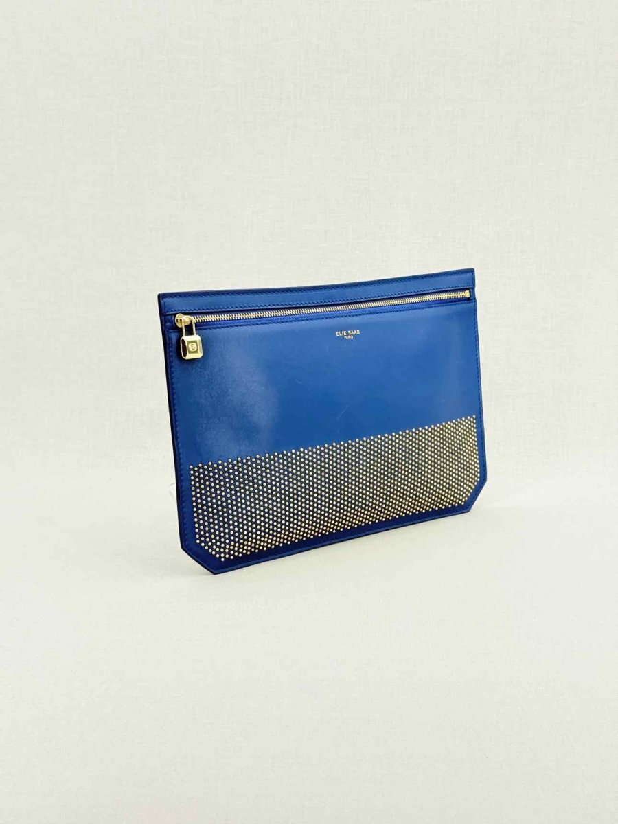 Pre - loved ELIE SAAB Blue Clutch at Reems Closet