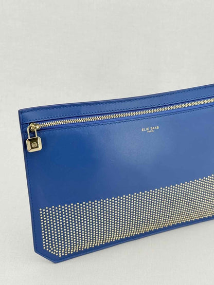 Pre - loved ELIE SAAB Blue Clutch at Reems Closet