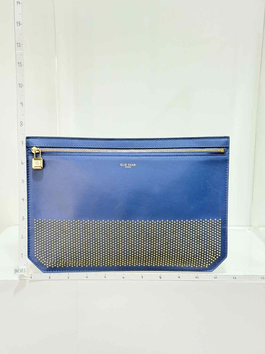 Pre - loved ELIE SAAB Blue Clutch at Reems Closet