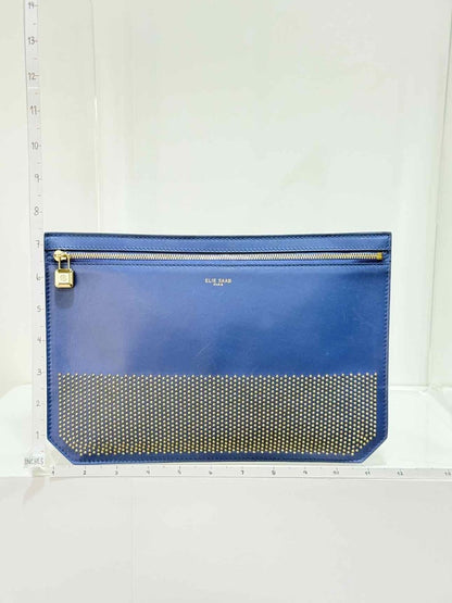 Pre - loved ELIE SAAB Blue Clutch at Reems Closet