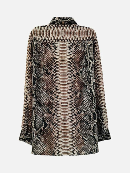 Pre - loved ELIE SAAB Brown Multicolor Animal Print Shirt at Reems Closet