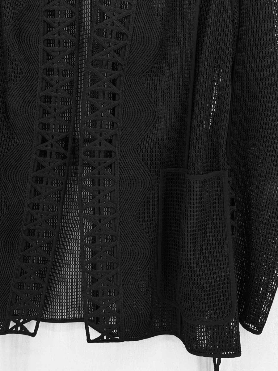 Pre - loved ELIE TAHARI Black Cannage Size Medium Cardigan at Reems Closet