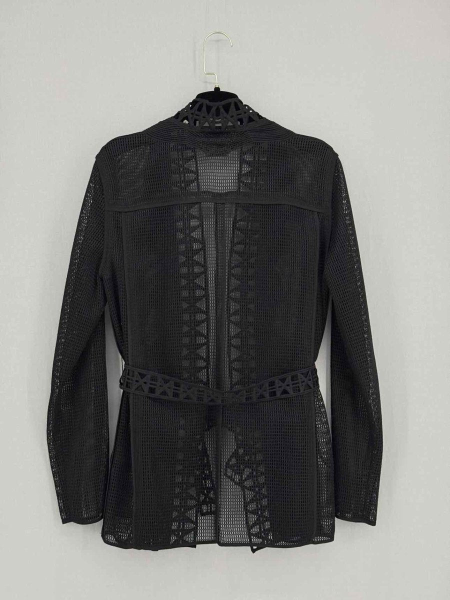 Pre - loved ELIE TAHARI Black Cannage Size Medium Cardigan at Reems Closet