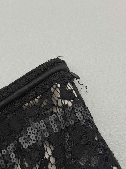 Pre - loved ELIE TAHARI Black Floral Size US 4 Knee Length Skirt at Reems Closet