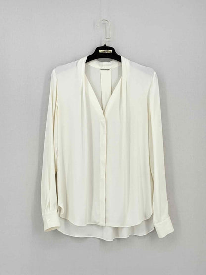Pre - loved ELIE TAHARI Cream Size Small Blouse at Reems Closet