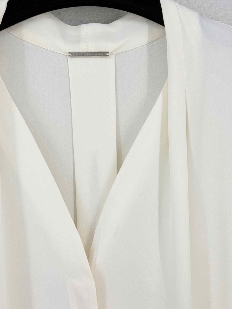 Pre - loved ELIE TAHARI Cream Size Small Blouse at Reems Closet