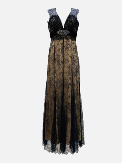 Pre - loved ELIE TAHARI Evening Dress Black & Beige Evening Dress at Reems Closet