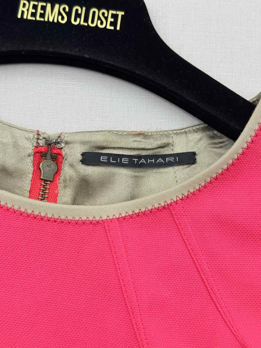 Pre-loved ELIE TAHARI Pink Size Medium Short Dress at Reems Closet