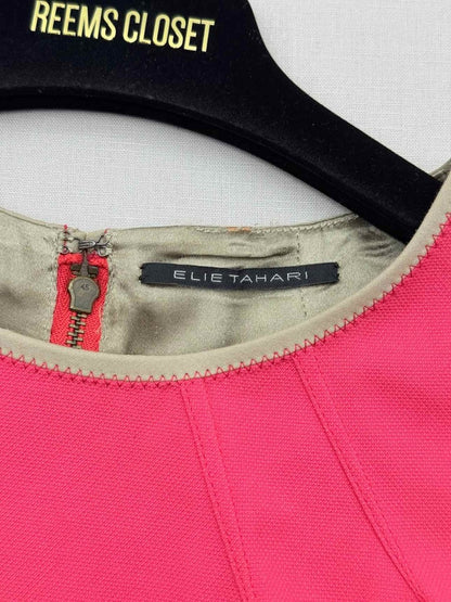 Pre-loved ELIE TAHARI Pink Size Medium Short Dress at Reems Closet