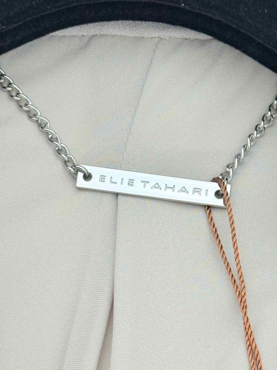 Pre - loved ELIE TAHARI Single Button Beige Size US 2 Jacket at Reems Closet