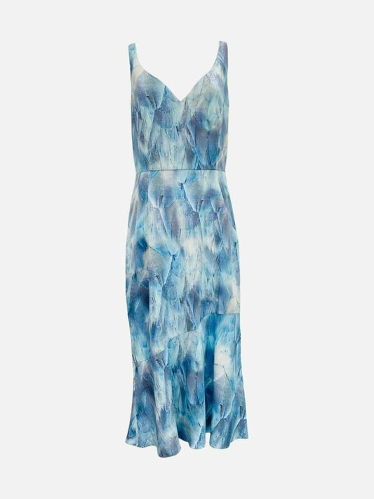 Pre - loved ELIE TAHARI Sleeveless Blue Knee Length Dress US10 at Reems Closet