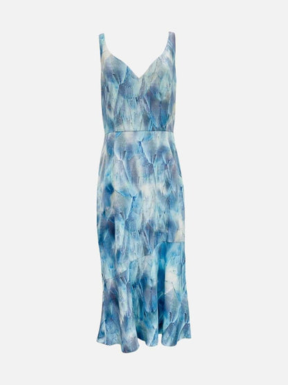 Pre - loved ELIE TAHARI Sleeveless Blue Printed Knee Length Dress at Reems Closet