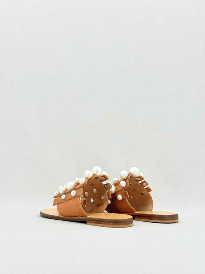 Pre - loved ELINA LINARDAKI Beige Size EU 37 Flats at Reems Closet