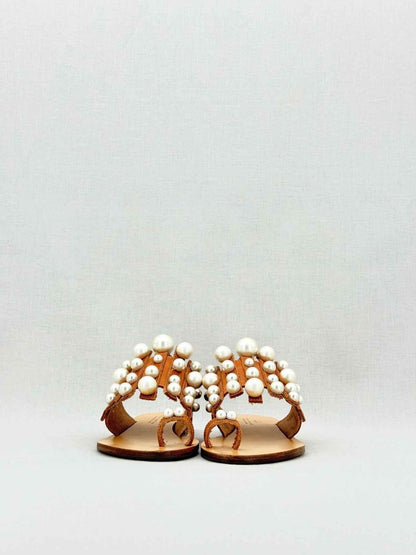 Pre - loved ELINA LINARDAKI Beige Size EU 37 Flats at Reems Closet