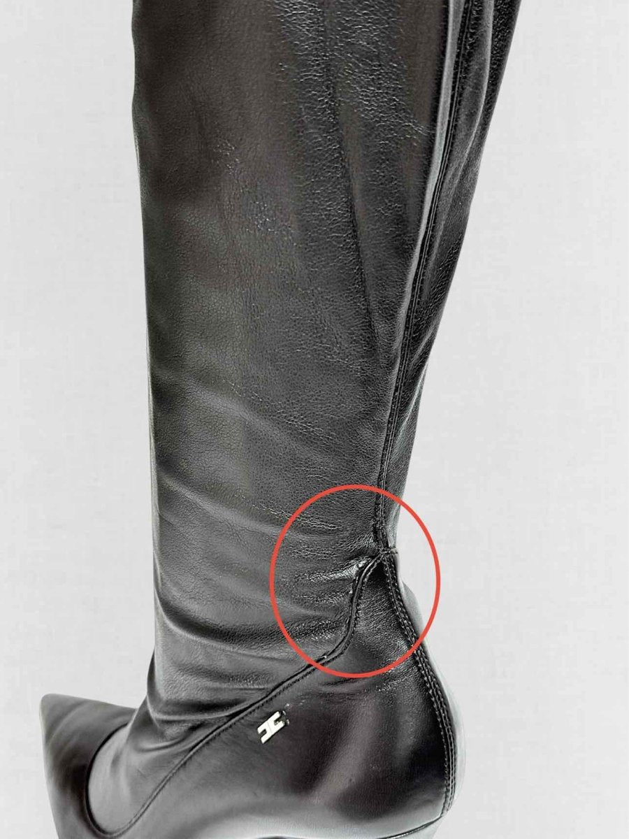 Pre - loved ELISABETTA FRANCHI Black Size EU 38 Thigh High Boots at Reems Closet