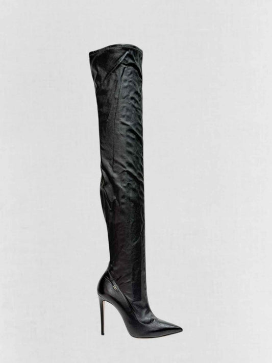 Pre - loved ELISABETTA FRANCHI Black Size EU 38 Thigh High Boots at Reems Closet