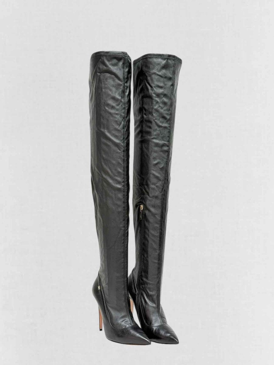 Pre - loved ELISABETTA FRANCHI Black Size EU 38 Thigh High Boots at Reems Closet