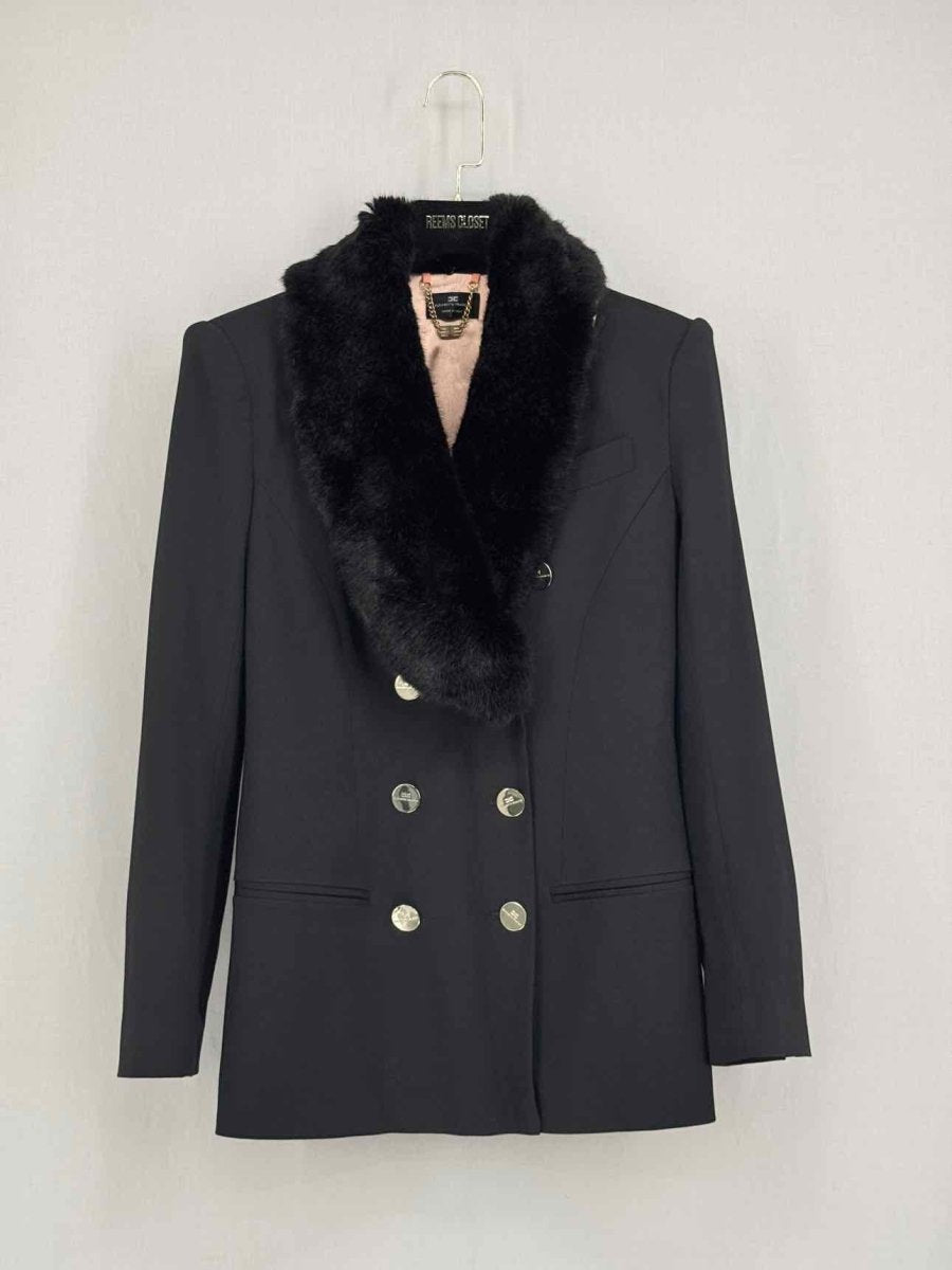 Pre - loved ELISABETTA FRANCHI Black Size US 4 Jacket at Reems Closet
