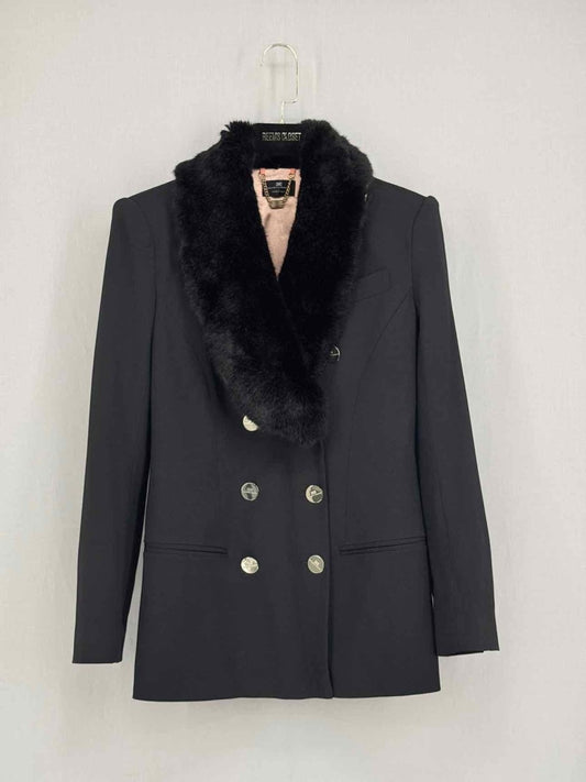 Pre - loved ELISABETTA FRANCHI Black Size US 4 Jacket at Reems Closet