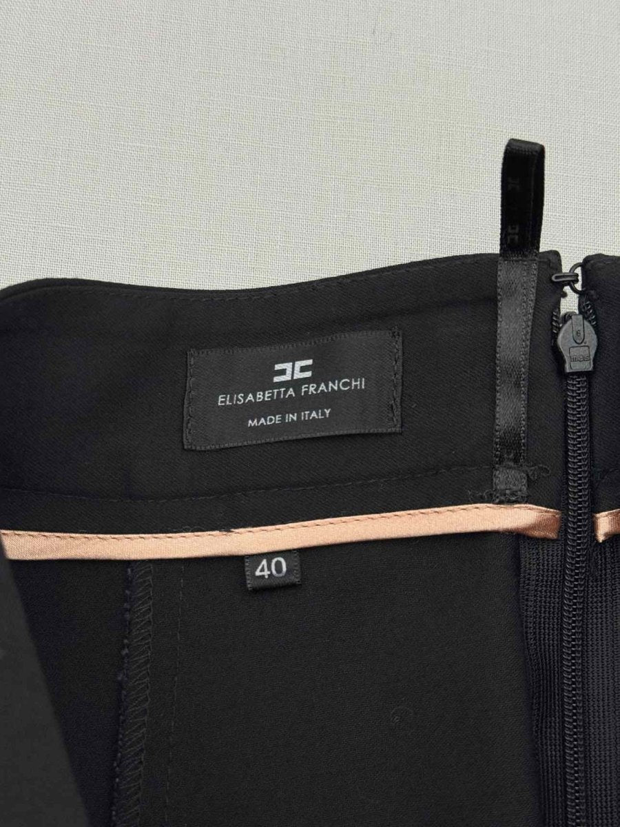 Pre - loved ELISABETTA FRANCHI Black Size US 4 Pants at Reems Closet