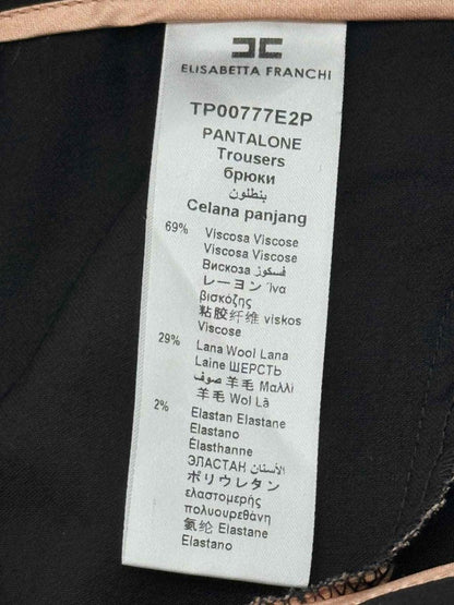 Pre - loved ELISABETTA FRANCHI Black Size US 4 Pants at Reems Closet