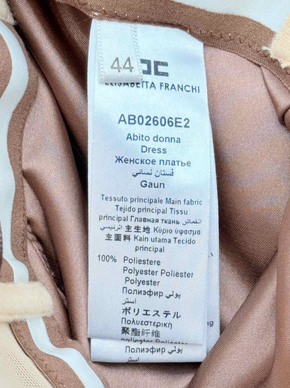 Pre - loved ELISABETTA FRANCHI Bodice Brown Size US 8 Short Dress at Reems Closet