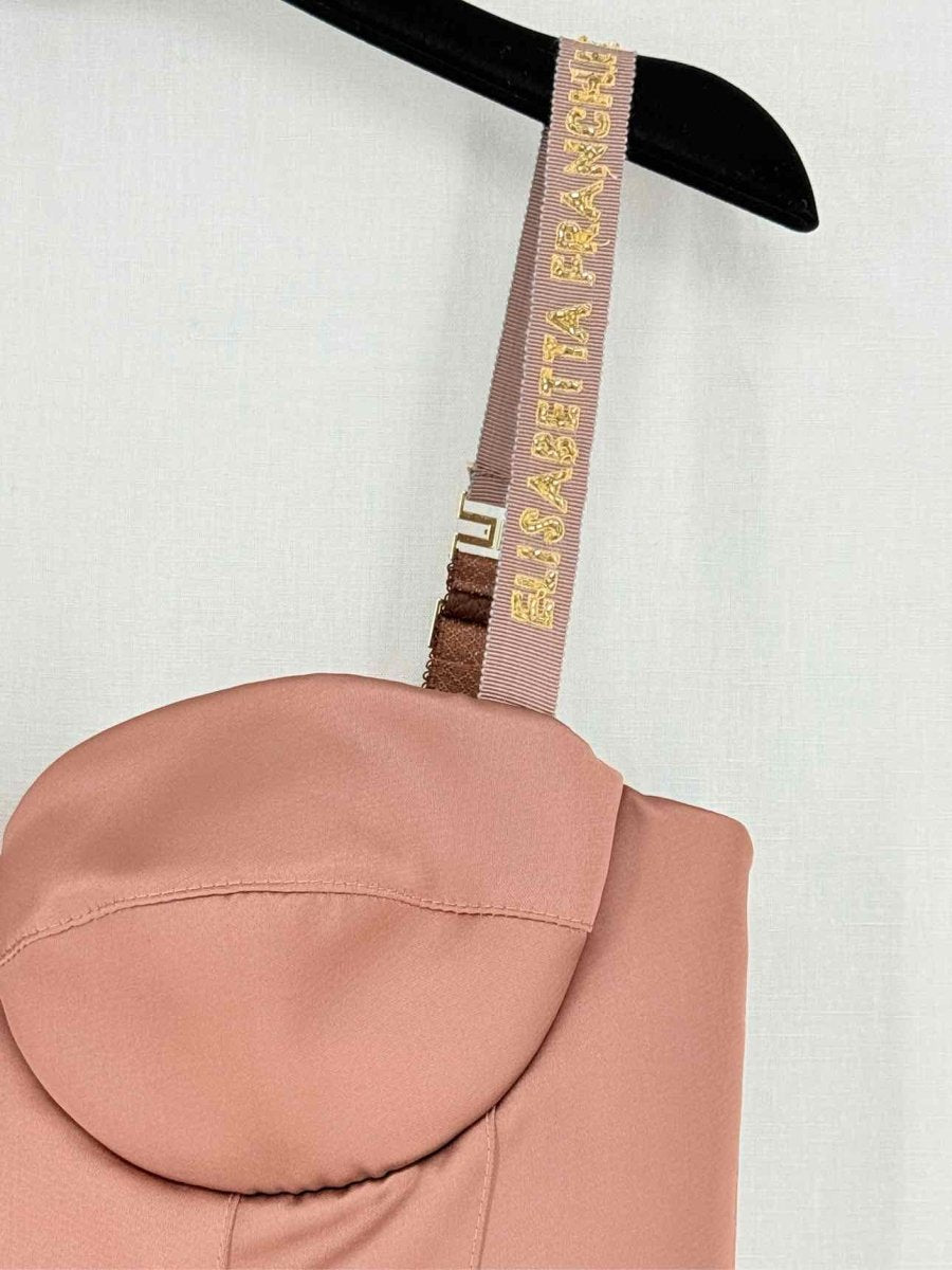 Pre - loved ELISABETTA FRANCHI Bodice Brown Size US 8 Short Dress at Reems Closet