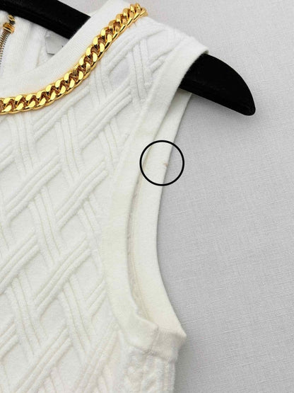 Pre - loved ELISABETTA FRANCHI Cream Size US 4 Tank Top at Reems Closet