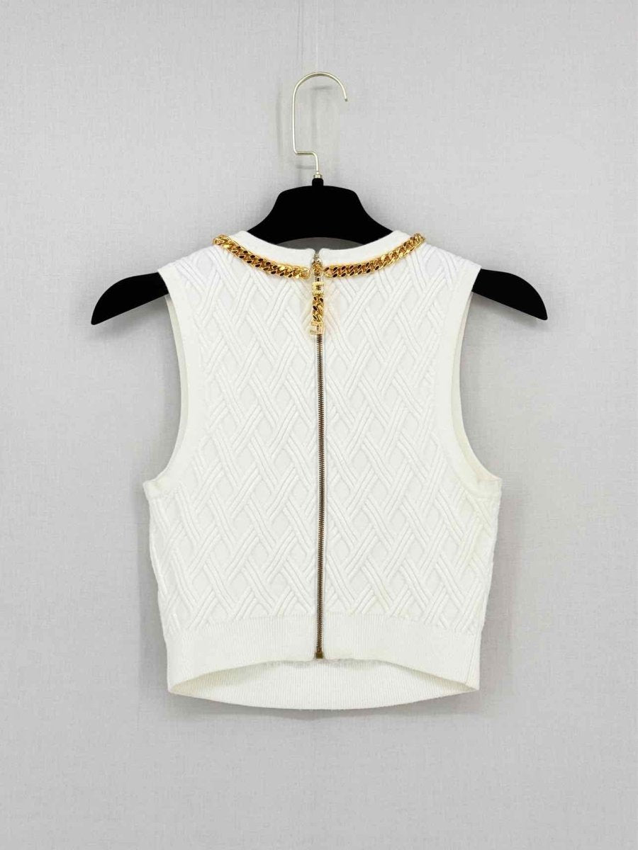 Pre - loved ELISABETTA FRANCHI Cream Size US 4 Tank Top at Reems Closet