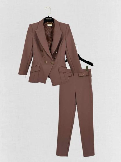 Pre - loved ELISABETTA FRANCHI Giacca Brown Size US 4 Outfit Set at Reems Closet
