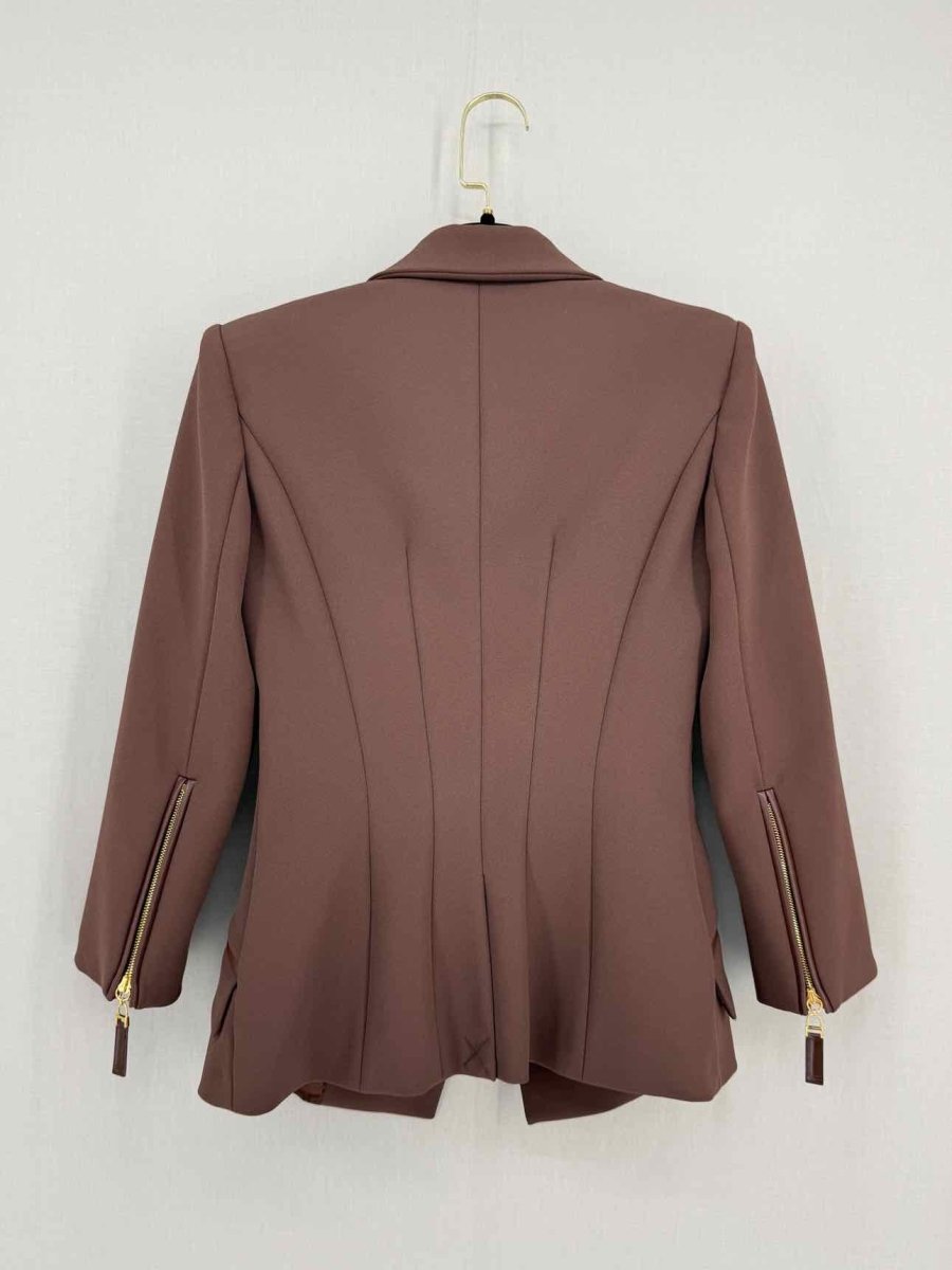 Pre - loved ELISABETTA FRANCHI Giacca Brown Size US 4 Outfit Set at Reems Closet